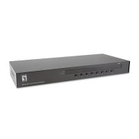 LevelOne 8-Port PS/2-USB VGA KVM Switch, 2048 x 1536 Pixel, Rack-Einbau, 1U, Schwarz