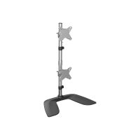 StarTech.com Monitorhalterung für zwei vertikal gestapelte Monitore - Ergonomischer Monitorarm für zwei VESA Monitore - bis zu 27"(je 8kg) Monitore - Freistehend, Höhenverstellbar - Silber (ARMDUOVS)