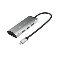 j5create JCD392-N 4K60 Elite USB-C® 10Gbps Travel Dock, Kabelgebunden, USB 3.2 Gen 1 (3.1 Gen 1) Type-C, 100 W, 10,100,1000 Mbit/s, Grau, Space Grey