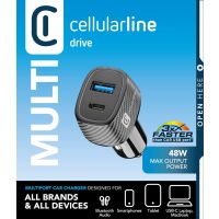 Cellularline Car Multipower Ultra - iPhone, Samsung, Xiaomi, Oppo and other Smartphones and Tablets, Auto, Zigarettenanzünder, Schwarz