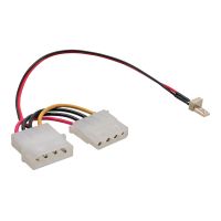 InLine Lüfter Adapterkabel - 3pol Lüfter an 4pol Netzteil 12V - 0,3m