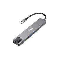Equip USB-C 8-in-1 Multifunktionaler Adapter, HDMI 4K/30Hz, Gigabit-LAN, USB-A x 2, USB-C x 1, SD/TF, 100W USB PD, Kabelgebunden, USB Typ-C, 100 W, 1000 Mbit/s, 1000BASE-T, IEEE 802.3ab