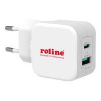 ROTRONIC-SECOMP Roline - Netzteil - 20 Watt - 3 A - PD, QC 3.0 - 2 Ausgabeanschlussstellen (USB, 24 pin USB-C)