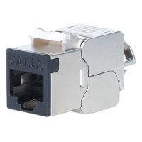 Intellinet 791298, Flach, Schwarz, Edelstahl, RJ-45, Weiblich, 10GBase-T, Gold