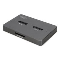 DIGITUS M.2 NVMe + M.2 SATA SSD Docking Station mit SD-Express Kartenleser, USB-C™, SSD, M.2, M.2, 4 TB, USB 3.2 Gen 2 (3.1 Gen 2) Type-C, Schwarz