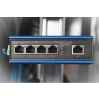 DIGITUS 4 Port Gigabit Netzwerk PoE Switch, Industrial, Unmanaged, 1 RJ45 Uplink