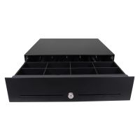 APG Cash Drawer E3000, Manuelle Kassenlade, Metall, Schwarz, 12 - 24 V, 446 mm, 410 mm