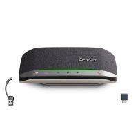 Poly HP Poly Sync 20+M Speakerphone USB-C/A Adapter, PC, Schwarz, 0,715 m, Berührung, 86 dB, Windows 10, Windows 11