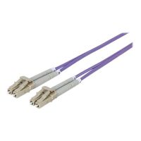 Intellinet Fiber Optic Patch Cable, OM4, LC/LC, 1m, Violet, Duplex, Multimode, 50/125 µm, LSZH, Fibre, Lifetime Warranty, Polybag - Patch-Kabel - LC Multi-Mode (M)