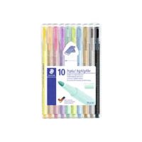 STAEDTLER triplus textsurfer - Textmarker - für Faxpapier, Kohlepapier - verschiedene Pastellfarben - wasserbasierte Tinte - 1-4 mm - fein-breit (Packung mit 10)