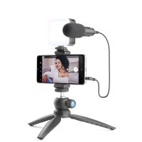 Cellularline Vlogger Kit - Universal, Schwarz, Smartphone, 1 Lampen