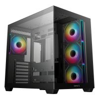 Deepcool CG530 4F, Midi Tower, PC, Schwarz, ATX, ITX, micro ATX, Acrylnitril-Butadien-Styrol (ABS), SPCC, Gehärtetes Glas, Gaming
