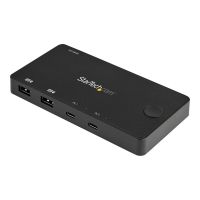 StarTech.com 2 Port USB C KVM Switch, 4K 60Hz HDMI, Compact Dual Port UHD USB Type C Desktop Mini KVM Switch with USB C Cables, Bus Powered, MacBook iPad Pro ThinkPad IdeaPad EliteBook