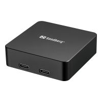 SANDBERG 3in1 - Induktive Power Bank - 5000 mAh - 18.5 Wh - 20 Watt - 3 A - PD - 2 Ausgabeanschlussstellen (24 pin USB-C)