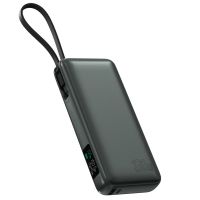 4smarts Powerbank Enterprise mit integriertem USB-C Kabel 20000mAh 130W spacegrau, 20000 mAh, Lithium-Ion (Li-Ion), 130 W, Schwarz