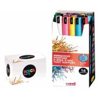 Mitsubishi Uni-Ball uni POSCA PC-1MR, 16 pcs, 16 Stück(e), Schwarz, Blau, Gold, Grün, Orange, Pink, Rot, Silber, Violett, Weiß, Gelb, Rundspitze, Mehrfarbig, Schwarz, 0,7 mm