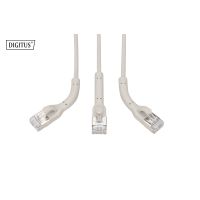 DIGITUS CAT 6A F-FTP abwinkelbares Patchkabel, Kupfer, 0,3 m, grau, 10 Stück