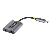 StarTech.com USB-C Headphone Splitter, USB Type C Dual Headset Adapter w/Microphone Input, USB C to 3.5mm Adapter/Earphone Dongle, USB C to Audio Jack/Aux Output - Mic and Headset Controls, Built-in 24-bit DAC (USBC-AUDIO-SPLITTER)