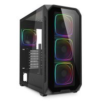 Sharkoon AK5G RGB, Midi Tower, PC, Schwarz, ATX, micro ATX, Mini-ITX, Multi, Taschenlüfter