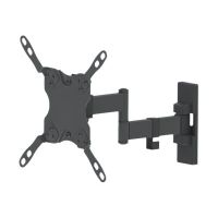 Manhattan TV & Monitor Mount, Wall, Full Motion, 1 screen, Screen Sizes: 13-42", Black, VESA 75x75 to 200x200mm, Max 20kg, Tilt & Swivel with 3 Pivots, Lifetime Warranty - Klammer - für LCD TV - massiver Stahl - Schwarz - Bildschirmgröße: 33-111.8 cm (13"