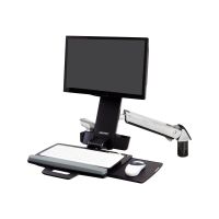Ergotron Befestigungskit (Handgelenkkissen, Schienenmontage Halterungsset, höhenverstellbare Halterung, Tastaturablage mit linker/rechter Mausablage, Ablage für Barcode-Scanner und Maus, Combo Schwenkarm) - für LCD-Display / PC-Ausrüstung - Polished Alumi