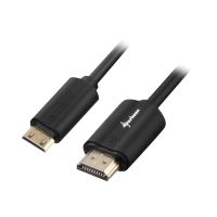 Sharkoon HDMI-Kabel mit Ethernet - 19 pin mini HDMI Type C männlich zu HDMI männlich