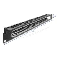 Delock Kabelmanagement-Panel - Schwarz, RAL 9005 - 1U - 48.3 cm (19")