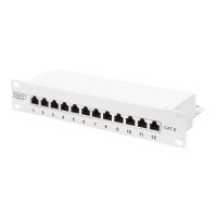 DIGITUS Professional DN-91612S-G - Patch Panel - Rack montierbar - CAT 6 - STP - RJ-45 X 12 - Grau, RAL 7035 - 1U - 25.4 cm (10")