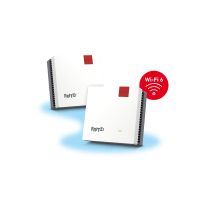 FRITZ! Mesh Set FRITZMESH SET 1600 2-PACK EDITION INTERNATIONAL, Rot, Weiß, Intern, Mesh-System, System, Dual-Band (2,4 GHz/5 GHz), Wi-Fi 6 (802.11ax)