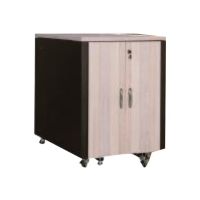 DIGITUS SOUNDproof DN-19 32U-SO-M - Schrank Netzwerkschrank - Schwarz, Ahorn, RAL 9005 - 32U - 48.3 cm (19")