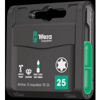 Wera 15 Impaktor TX, 15 Stück(e), Torx, 25,4 / 4 mm (1 / 4"), Hexagonal, Kunststoff, Box