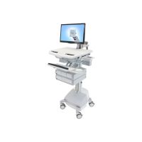 Ergotron Wagen - offene Architektur - für LCD-Display / PC-Ausrüstung - medizinisch - Aluminium, verzinker Stahl, hochwertiger Kunststoff - Grau, weiß, Polished Aluminum - Bildschirmgröße: bis zu 61 cm (bis zu 24 Zoll)