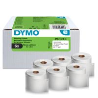 Dymo Original LabelWriter Versandetiketten für LabelWriter 5XL/4XL-Etikettendrucker | 102 mm x 210 mm | 6 Rollen mit je 140 Etiketten (840 Stück) | selbstklebend | für LabelWriter Beschriftungsgerät, Weiß, Selbstklebendes Druckeretikett, Gestanztes Etiket