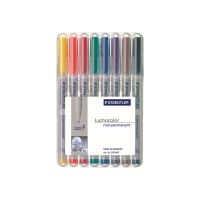 STAEDTLER Lumocolor - Filzstift - nicht dauerhaft - verschiedene Farben - 0.6 mm - fein (Packung mit 8)