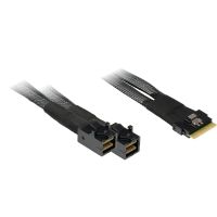 Inter-Tech SFF-8654 8i - 2x SFF-8643, SlimSAS SFF-8654 8i, SlimSAS SFF-8654 8i, 24 Gbit/s, Schwarz, 50 g