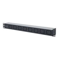 Intellinet 19" 8-fach Steckdosenleiste mit C19-Kaltgerätesteckdosen, PDU mit abnehmbarem Stromkabel (2 m)