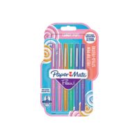 Paper Mate FLAIR Candy Pop - Filzstift - Raspberry Fizz, Strawberry Swirl, Salted Caramel, Gummy Green, Blue Cotton Candy, Grape Gumdrop - wasserbasierte Tinte - 1 mm - Mittel (Packung mit 6)