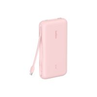 Belkin BoostCharge - Powerbank - mit integriertem Kabel - 20000 mAh - 30 Watt - PD - 3 Ausgabeanschlussstellen (2 x USB-C, USB)