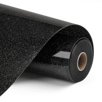 Loklik SG-HTV-1571-US-L-B2B, Hitzebeständige Vinylrolle, Glattes wärmeübertragendes Vinyl, Schwarz, Monochromatisch, Glitter, 305 mm