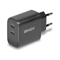 Lindy Netzteil - 65 Watt - 4.05 A - Power Delivery 3.0 + PPS, QC 4.0 - 2 Ausgabeanschlussstellen (24 pin USB-C)