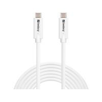 SANDBERG 136-75, 3 m, USB C, USB C, USB 3.2 Gen 2 (3.1 Gen 2), 10 Gbit/s, Weiß