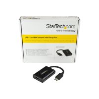 StarTech.com USB C to HDMI 2.0 Adapter with Power Delivery, 4K 60Hz USB Type-C to HDMI Display/Monitor Video Converter, 60W PD Pass-Through Charging Port, Thunderbolt 3 Compatible, Black - USB-C Display Adapter (CDP2HDUCP)