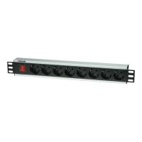 Intellinet 19" Rackmount 8-Way Power Strip - German Type, With On/Off Switch, No Surge Protection - Steckdosenleiste (Rack - einbaufähig)