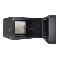 Inter-Tech SMB-6606 - Gehäuse - geeignet für Wandmontage - Schwarz, RAL 9005 - 6U - 48.3 cm (19")