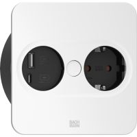 Bachmann 946.205, Type F + USB A + USB C, Desktop eingebettet, 4 cm, Edelstahl, Metall, Kunststoff, IP20