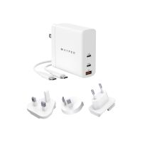 Targus HyperJuice - Netzteil - GaN-Technologie - 140 Watt - Power Delivery 3.1, QC 3.0 - 3 Ausgabeanschlussstellen (USB, 2 x USB-C)