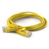 WANTEC Extra dünnes CAT6A UTP Patchkabel, 2 m, Cat6a, U/UTP (UTP), RJ-45, RJ-45, Gelb