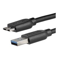 StarTech.com 2m schlankes SuperSpeed USB 3.0 A auf Micro B Kabel - St/St - USB 3.0 Anschlusskabel - Schwarz - USB-Kabel - Micro-USB Typ B (M)