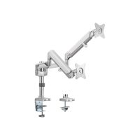 LogiLink Befestigungskit - einstellbarer Arm - für 2 LCD-Displays / Curved LCD-Displays - Kunststoff, Aluminium, Stahl - Bildschirmgröße: 43.2-81.3 cm (17"-32")