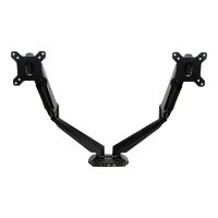 StarTech.com Dual Monitor Halterung mit eingebautem 2 Port USB und Audio Passthrough - Befestigungskit - einstellbarer Arm - für LCD-Display - Aluminium - Schwarz - Bildschirmgröße: 76.2 cm (12"-32")